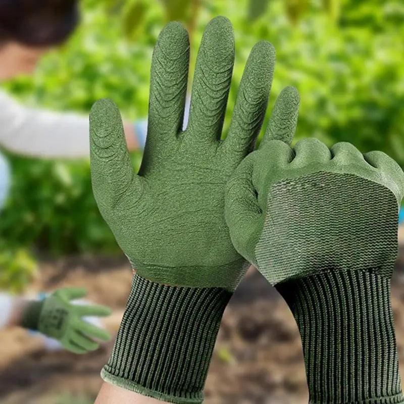 1Pair Gardening Gloves Latex Waterproof Horticultural Gloves Non-slip Protective Gear for Vegetable Flower Plant Gardening Glove