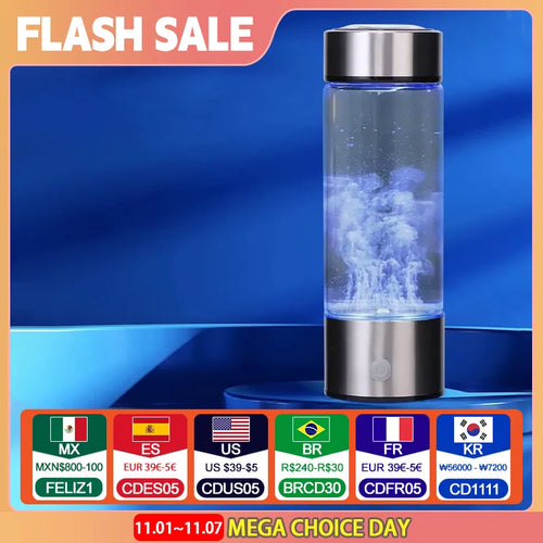 1pc 450ml Portable Hydrogen Water Generator 3 Minutes Mode High Concentration Hydrogen Water Generator